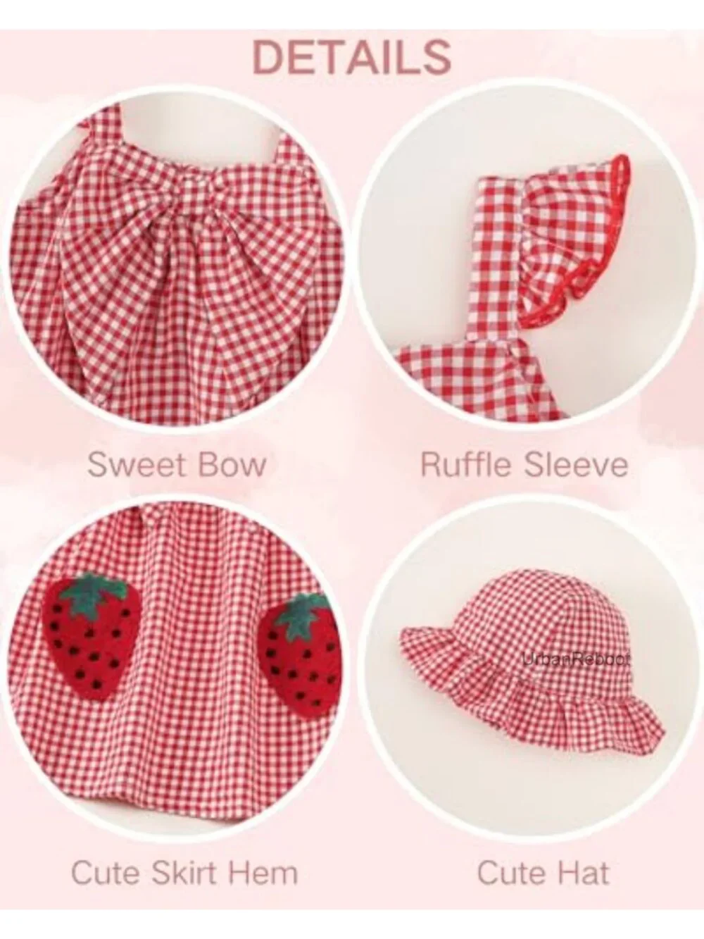 Baby Girl Cotton Blend Sundress with Hat & Bag